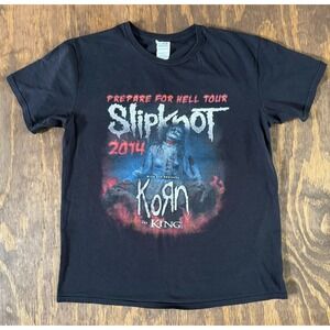 Slipknot Korn 2014 Prepare for Hell Tour Tee L Delta Double Sided Concert Shirt